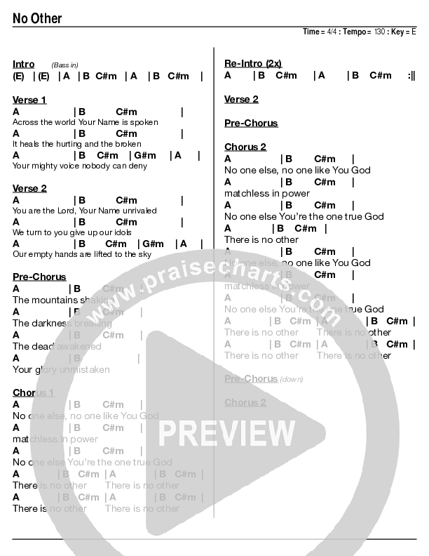 No Other Chords & Lyrics (Dre Binley)