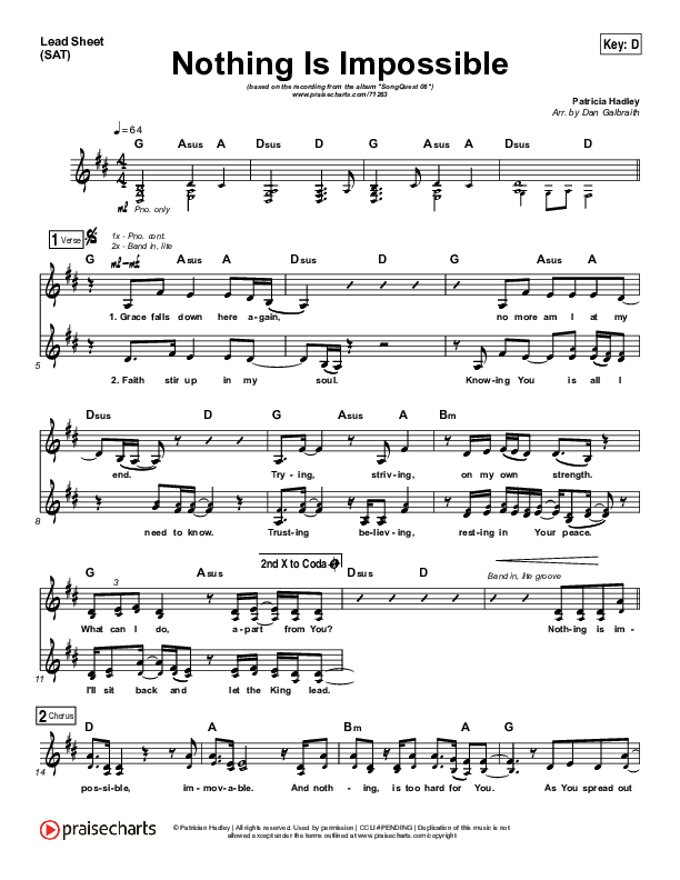 Nothing Is Impossible Sheet Music PDF Patricia Hadley PraiseCharts nothing-is-impossible-sheet-music-pdf-patricia-hadley-praisecharts