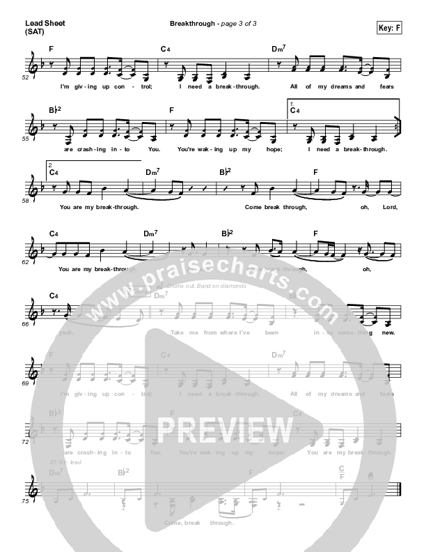 Breakthrough Lead Sheet (SAT) (Chris McClarney)