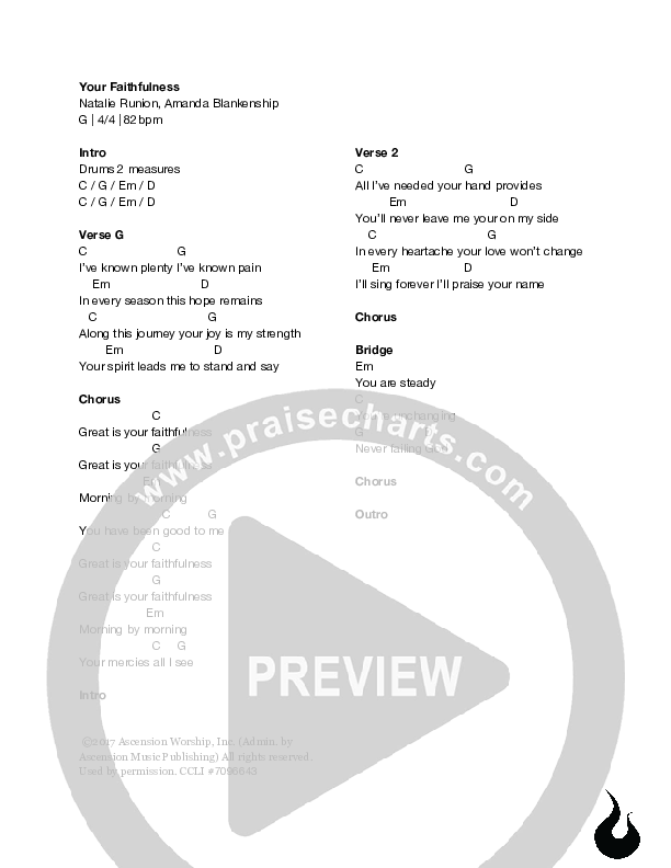 Your Faithfulness Chords & Lyrics (Ascension Worship)