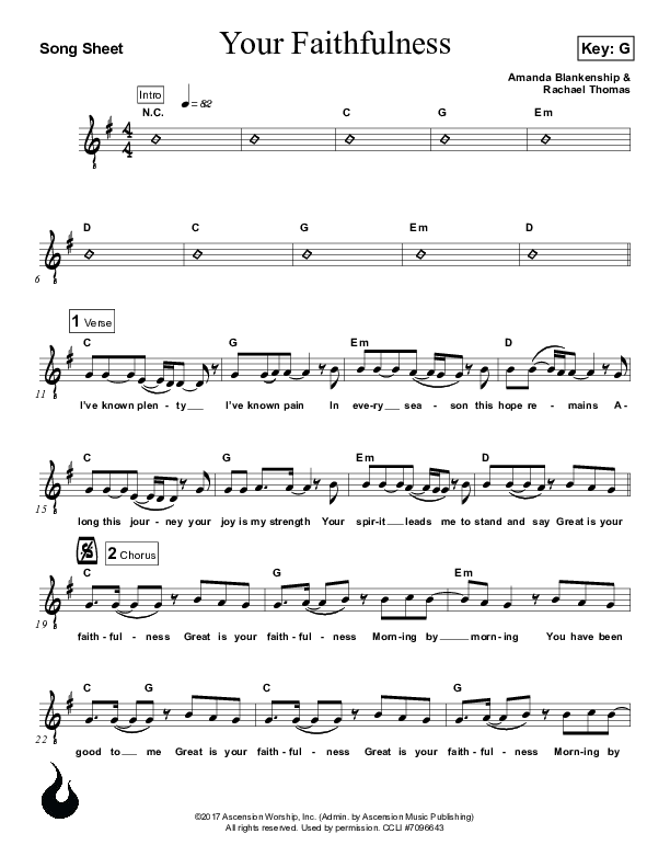 Your Faithfulness Lead Sheet (Ascension Worship)