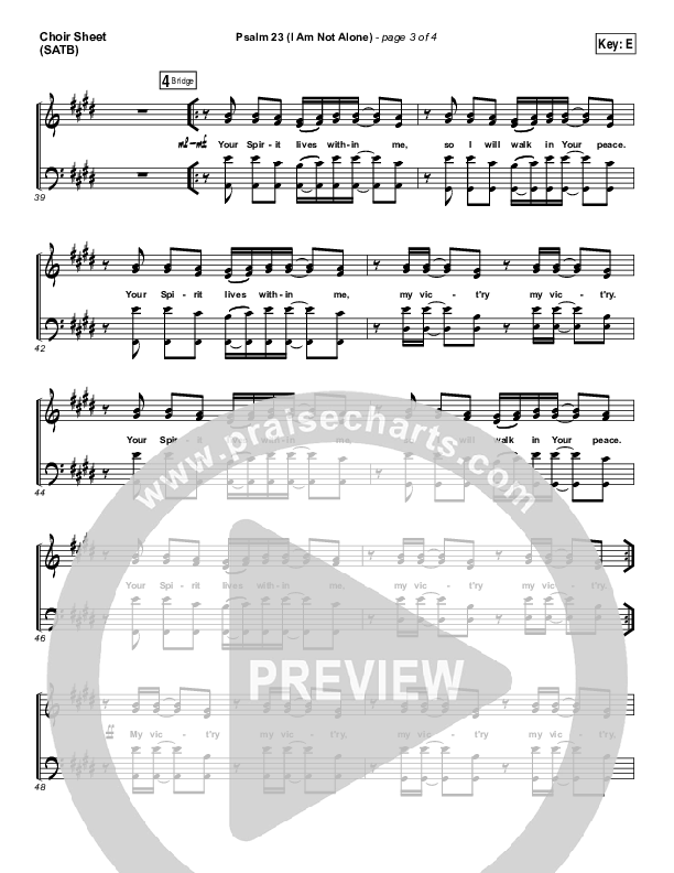Psalm 23 (I Am Not Alone) Choir Sheet (SATB) (People & Songs / Joshua Sherman)