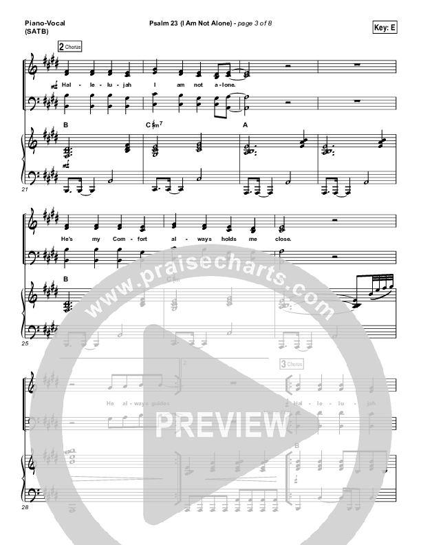 Psalm 23 (I Am Not Alone) Piano/Vocal (SATB) (People & Songs / Joshua Sherman)