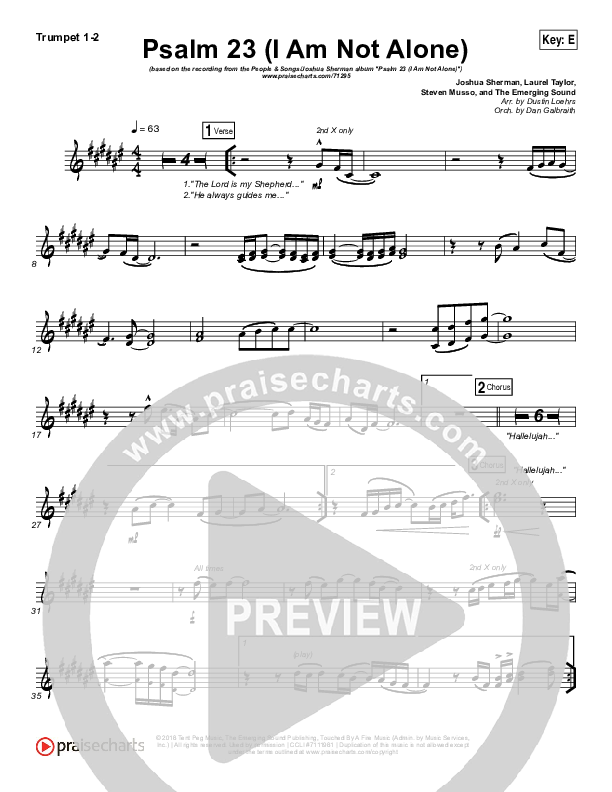 Psalm 23 (I Am Not Alone) Brass Pack (People & Songs / Joshua Sherman)