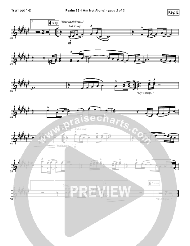 Psalm 23 (I Am Not Alone) Trumpet 1,2 (People & Songs / Joshua Sherman)