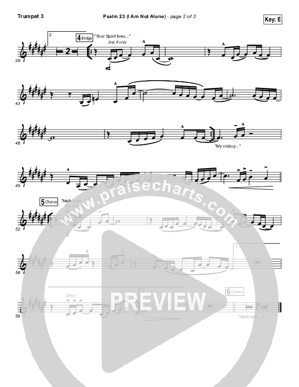 Psalm 23 (I Am Not Alone) Trumpet 3 (People & Songs / Joshua Sherman)