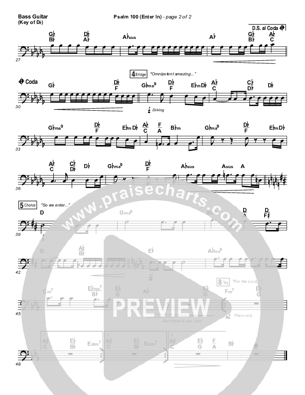 Psalm 100 (Enter In) Bass Guitar (People & Songs / Joshua Sherman / Charity Gayle / Steven Musso)