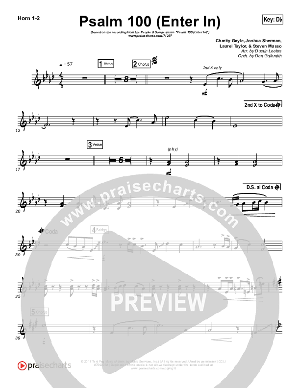 Psalm 100 (Enter In) French Horn 1/2 (People & Songs / Joshua Sherman / Charity Gayle / Steven Musso)