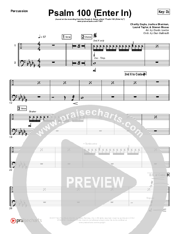 Psalm 100 (Enter In) Percussion (People & Songs / Joshua Sherman / Charity Gayle / Steven Musso)