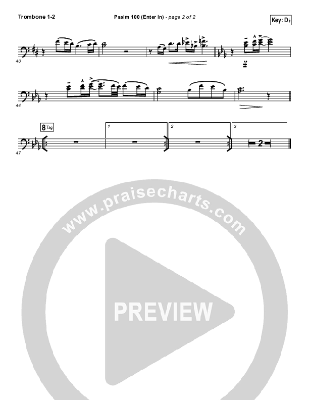Psalm 100 (Enter In) Trombone 1/2 (People & Songs / Joshua Sherman / Charity Gayle / Steven Musso)