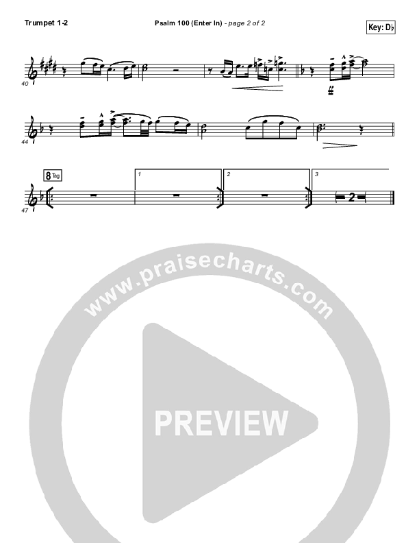 Psalm 100 (Enter In) Trumpet 1,2 (People & Songs / Joshua Sherman / Charity Gayle / Steven Musso)