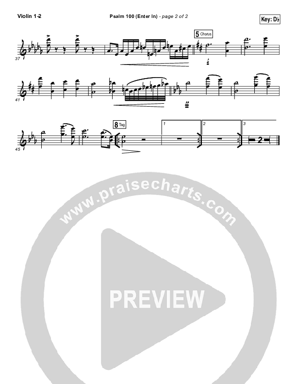 Psalm 100 (Enter In) Violin 1/2 (People & Songs / Joshua Sherman / Charity Gayle / Steven Musso)