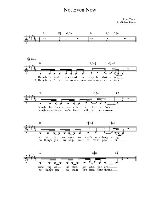Not Even Now Lead Sheet (Alisa Turner)