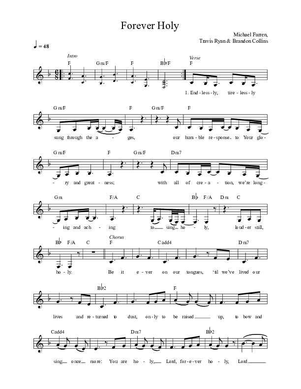 Forever Holy Lead Sheet (Alisa Turner)
