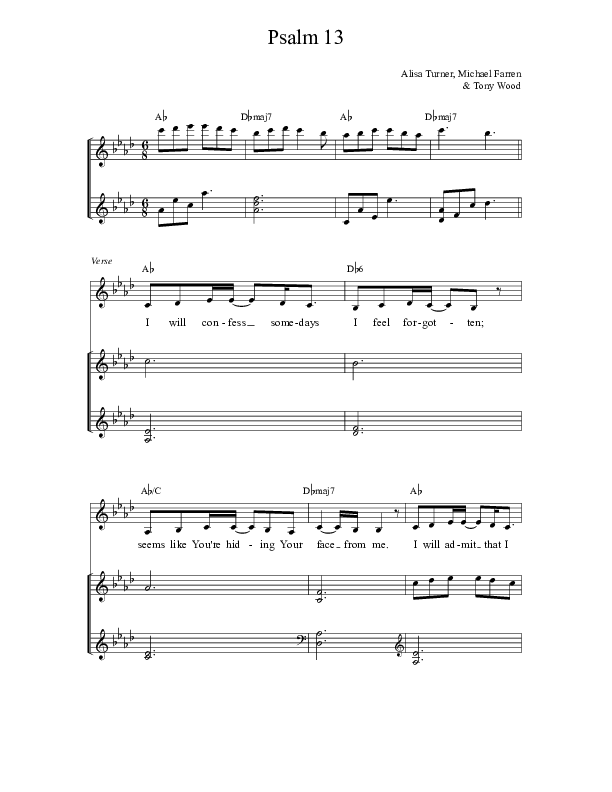 Psalm 13 Piano/Vocal (Alisa Turner)