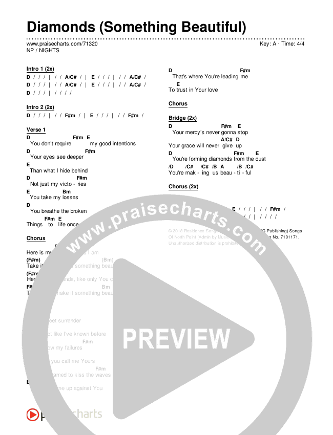 Diamonds (Something Beautiful) Chords & Lyrics (NP / NIGHTS)