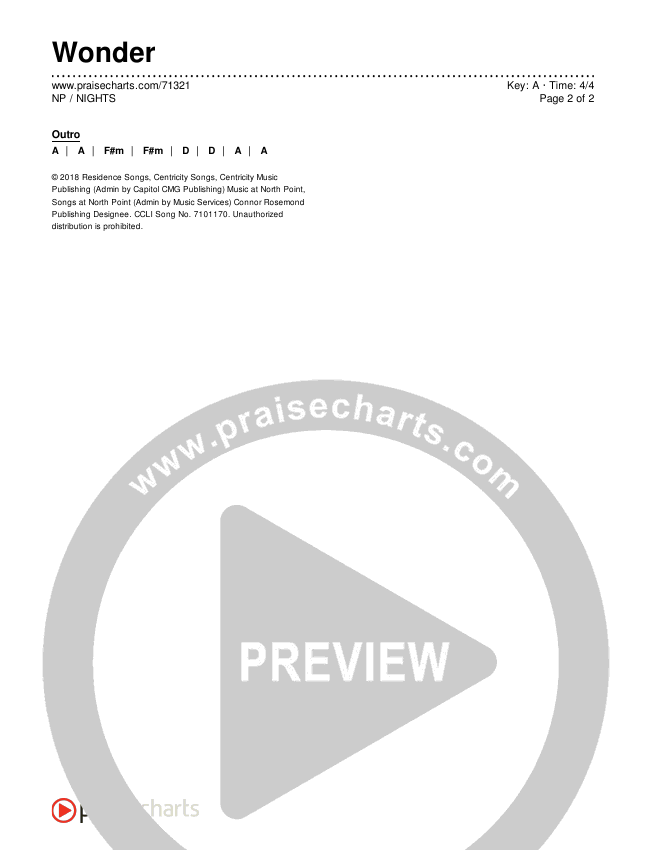 Wonder Chords & Lyrics (NP / NIGHTS)