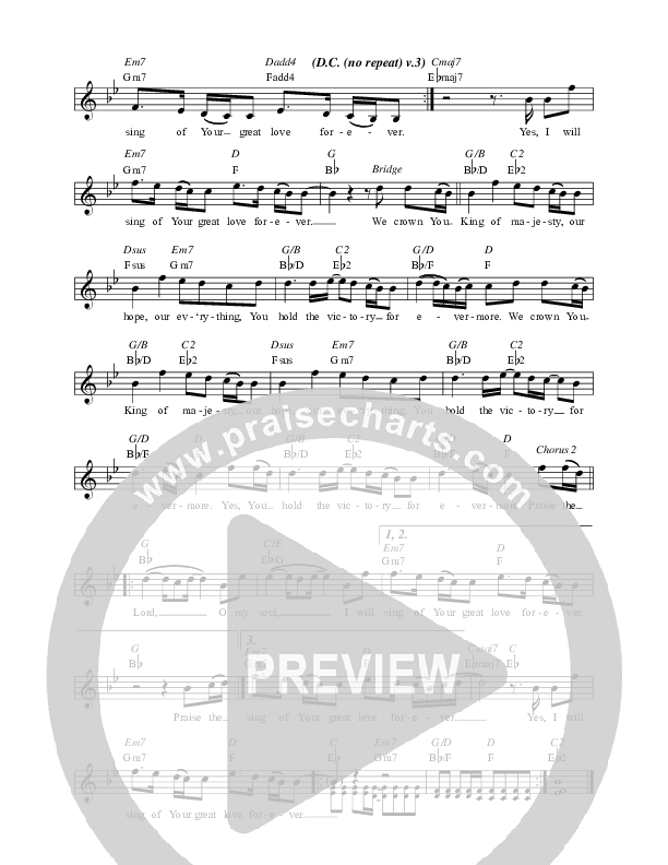 Praise The Lord (Evermore) Lead Sheet (Worship Central / Tim Hughes)