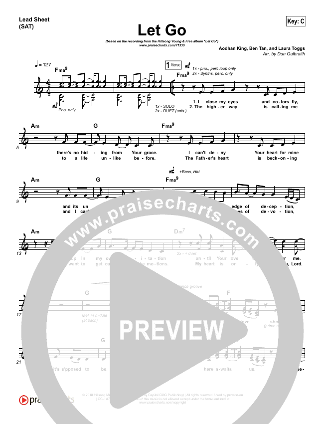Let Go Sheet Music PDF (Hillsong Young & Free) - PraiseCharts