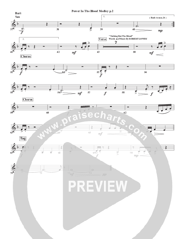 Power In the Blood Medley Bari Sax (Chris Emert)