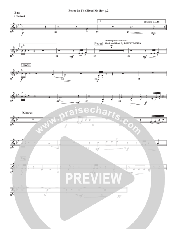 Power In the Blood Medley Bass Clarinet (Chris Emert)