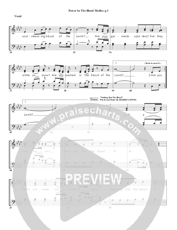 Power In the Blood Medley Choir Sheet (SATB) (Chris Emert)