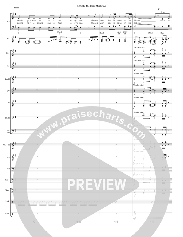 Power In the Blood Medley Conductor's Score (Chris Emert)