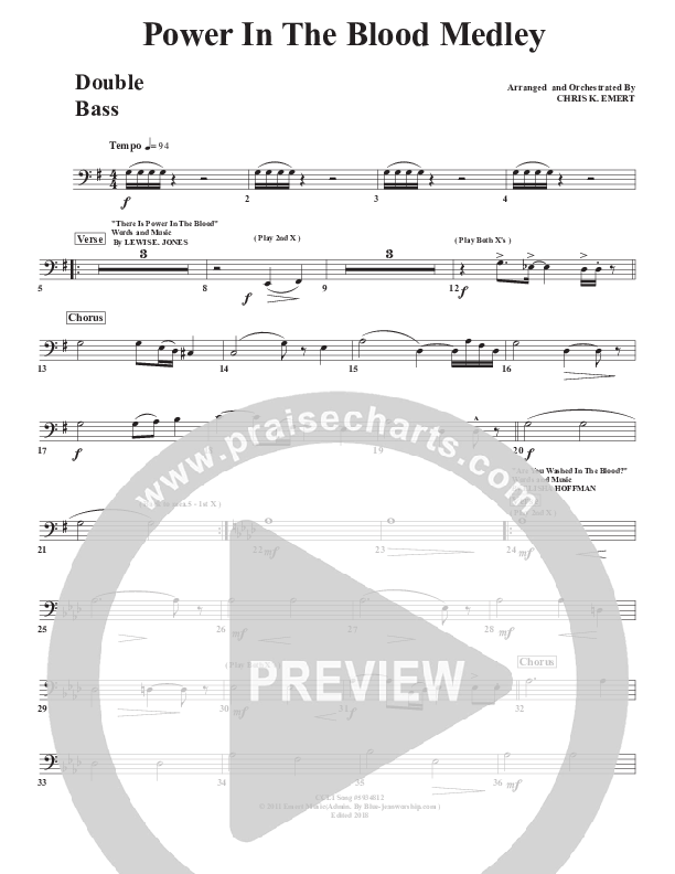 Power In the Blood Medley Double Bass (Chris Emert)