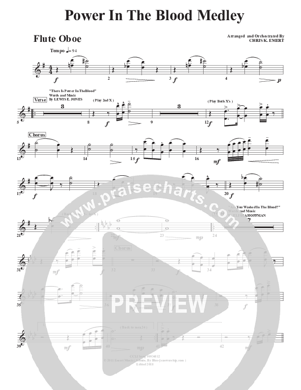 Power In the Blood Medley Flute/Oboe (Chris Emert)