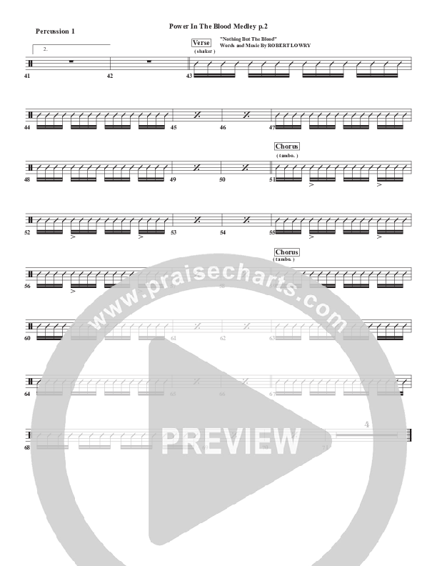 Power In the Blood Medley Percussion 1/2 (Chris Emert)