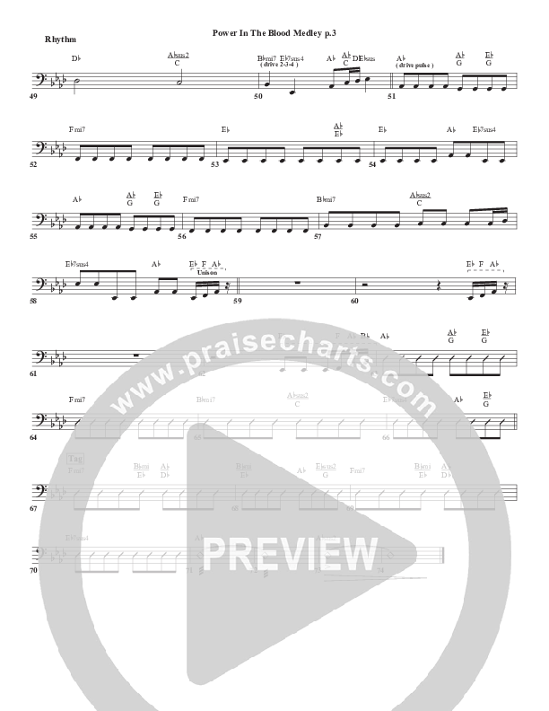 Power In the Blood Medley Rhythm Chart (Chris Emert)