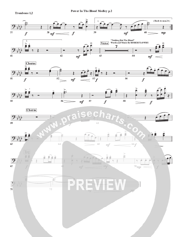 Power In the Blood Medley Trombone 1/2 (Chris Emert)