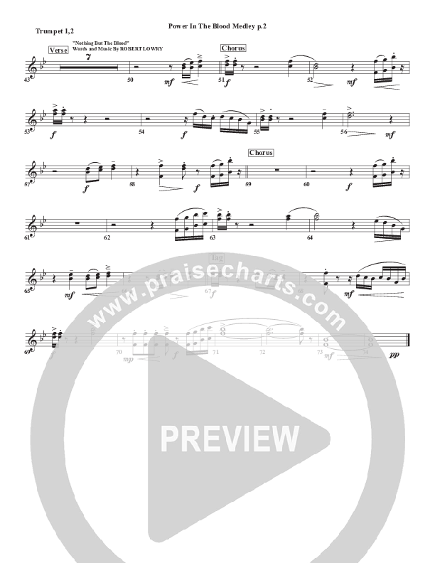 Power In the Blood Medley Trumpet 1,2 (Chris Emert)