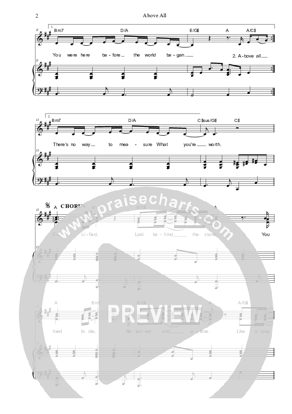 Above All Piano/Vocal (SAT) (Dennis Prince / Nolene Prince)