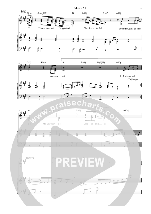 Above All Piano/Vocal (SAT) (Dennis Prince / Nolene Prince)