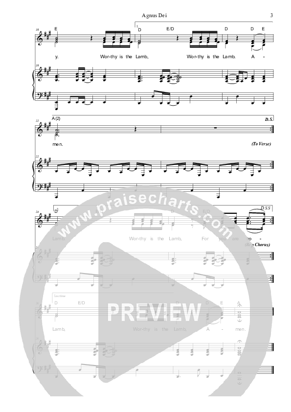 Agnus Dei Piano/Vocal (SAT) (Dennis Prince / Nolene Prince)