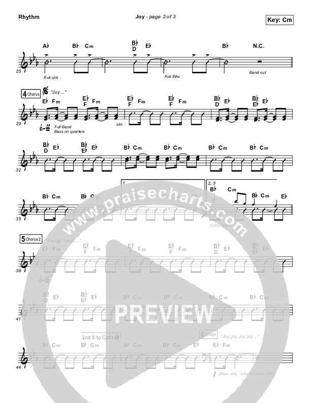 Joy Rhythm Chart (for KING & COUNTRY)