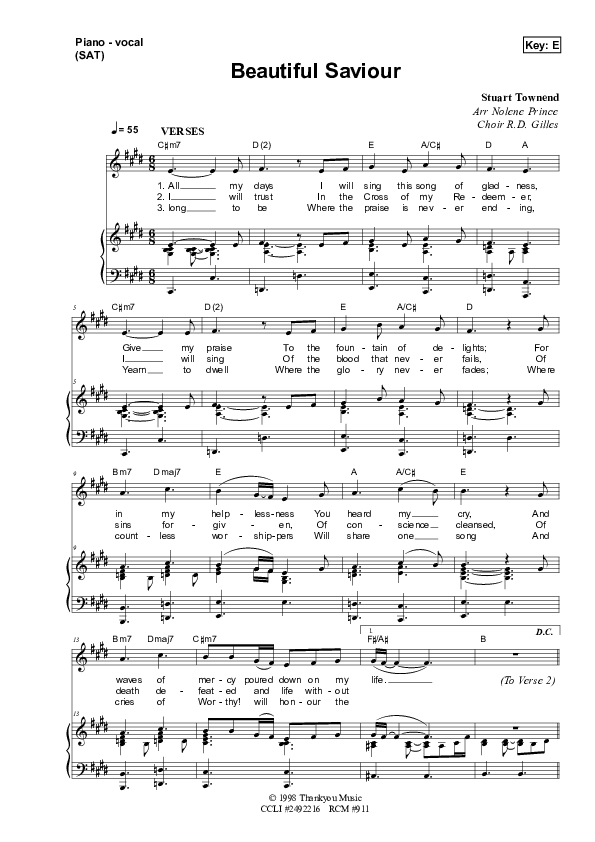 Beautiful Savior Lead & Piano (Dennis Prince / Nolene Prince)
