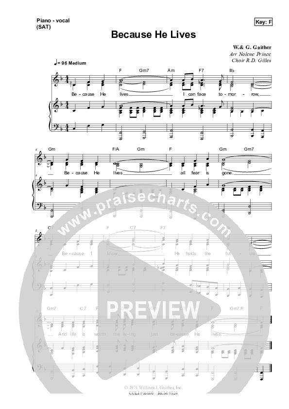 Because He Lives Lead & Piano (Dennis Prince / Nolene Prince)