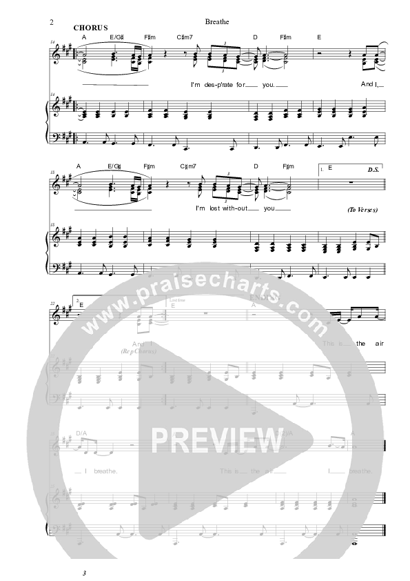 Breathe Piano/Vocal (SAT) (Dennis Prince / Nolene Prince)