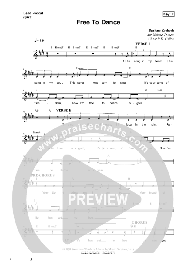 Free To Dance Lead & Piano (Dennis Prince / Nolene Prince)