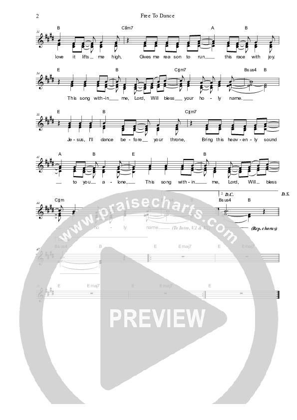 Free To Dance Lead & Piano (Dennis Prince / Nolene Prince)