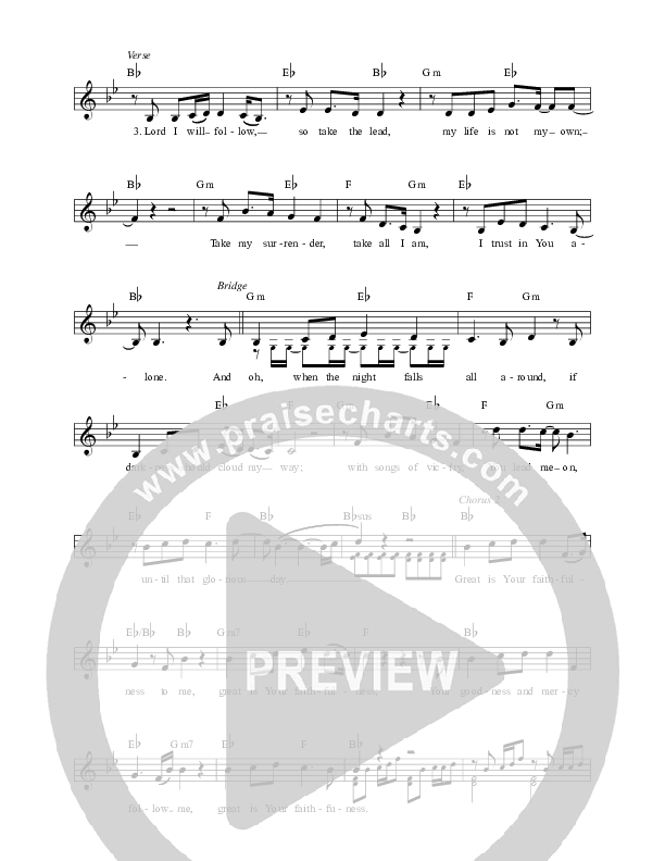 Great Is Your Faithfulness Lead Sheet (Eby Corydon / Life Worship / Matt Hooper)