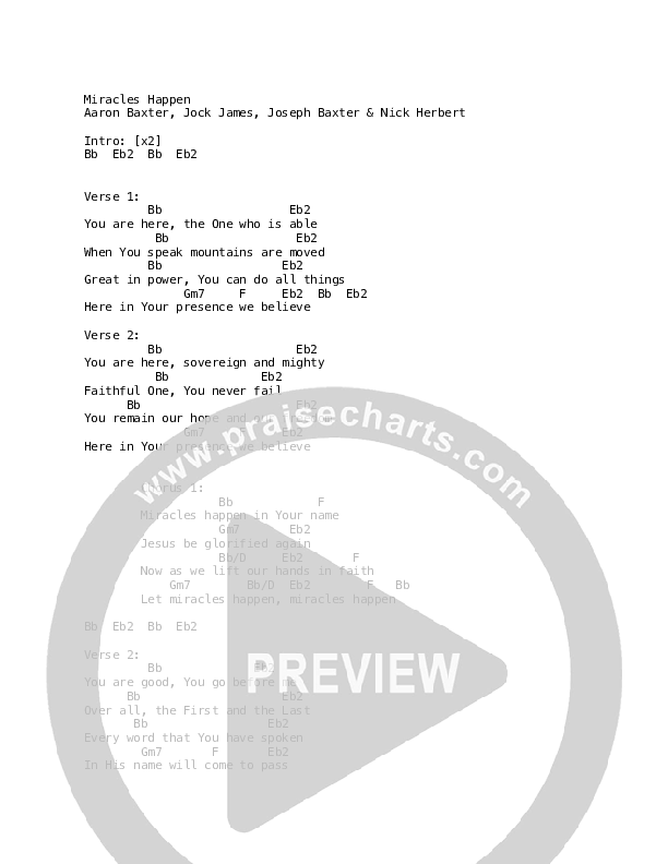 Miracles Happen Chords & Lyrics (Life Worship / Aaron Baxter)
