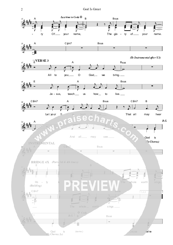 God Is Great Lead & Piano (Dennis Prince / Nolene Prince)