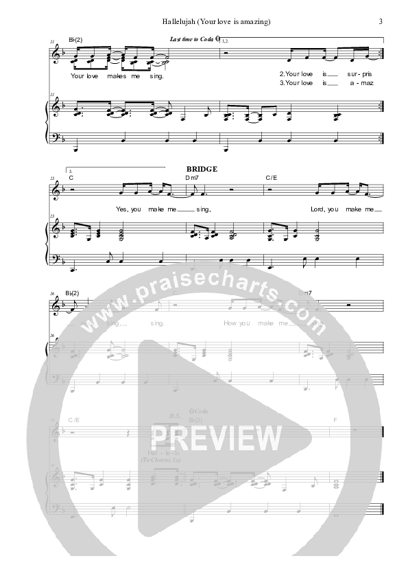 Hallelujah (Your Love Is Amazing) Piano/Vocal (SAT) (Dennis Prince / Nolene Prince)