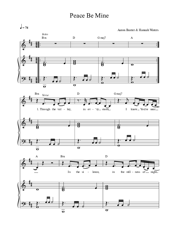 Peace Be Mine Piano/Vocal (Life Worship / Amy Haguma)