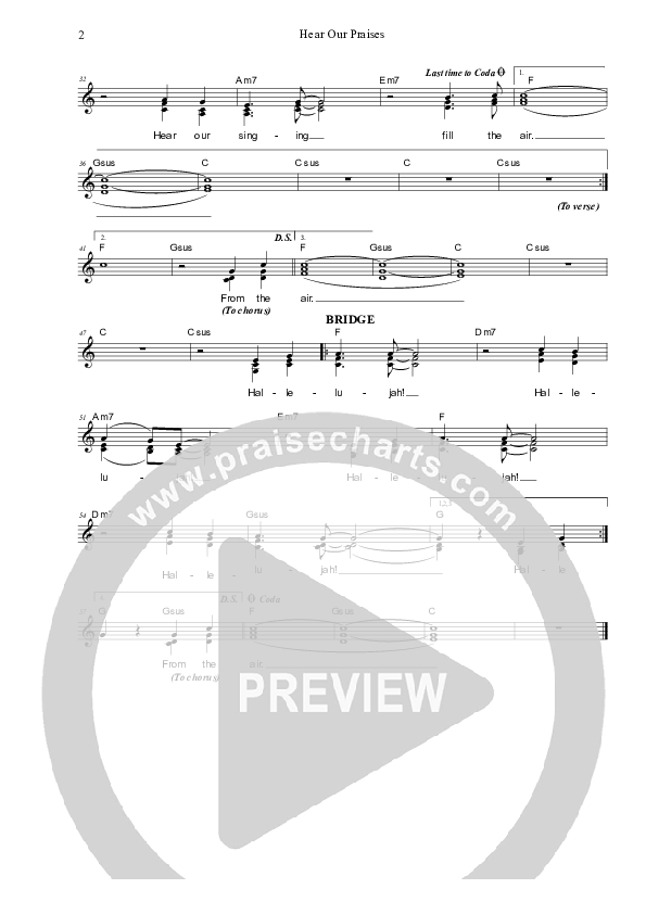 Hear Our Praises Lead Sheet (SAT) (Dennis Prince / Nolene Prince)