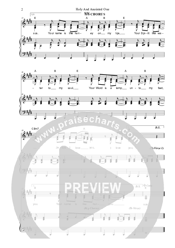 Holy And Anointed One Piano/Vocal (SAT) (Dennis Prince / Nolene Prince)
