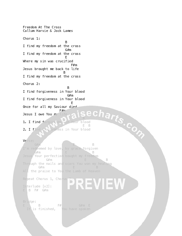 Freedom At The Cross Chords & Lyrics (Life Worship / Jock James)